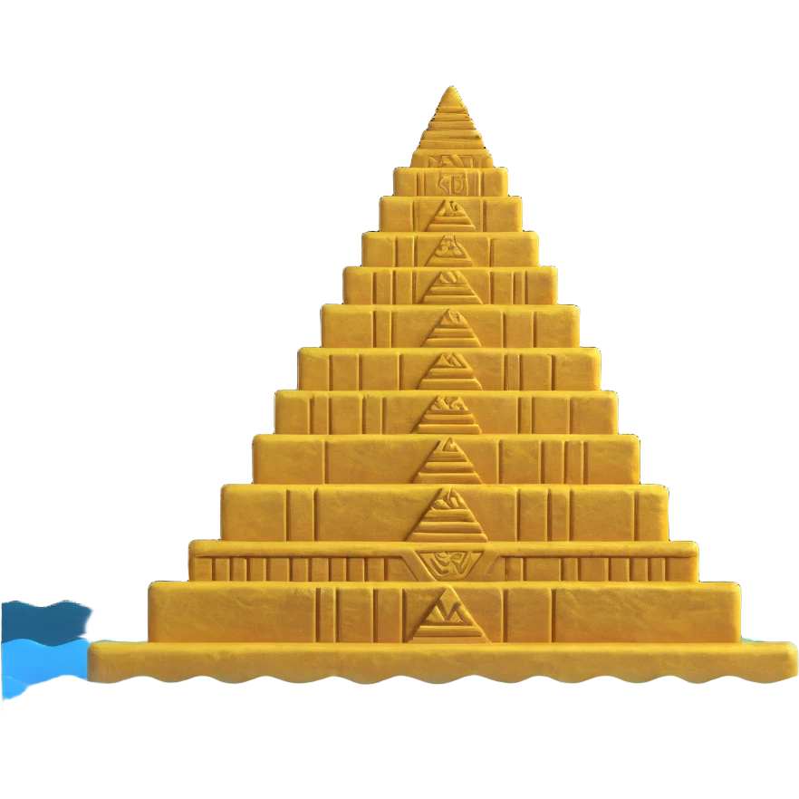 ancient Anunnaki golden underwater ziggurat, faded gold, algae, mysterious glowing runes emoji