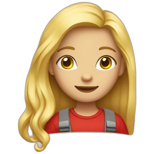 girl with blonde hair wearing red backpack emoji