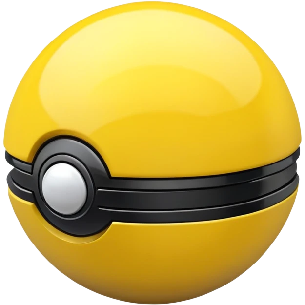Ultra Ball from Pokemon, black and yellow top half, white bottom half emoji
