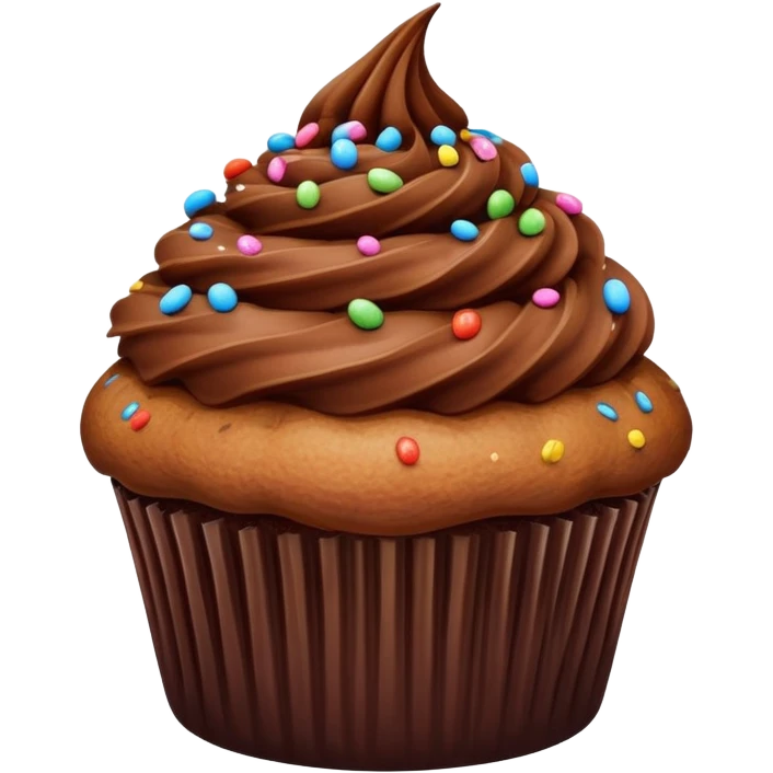 cupcake with chocolate frosting emoji