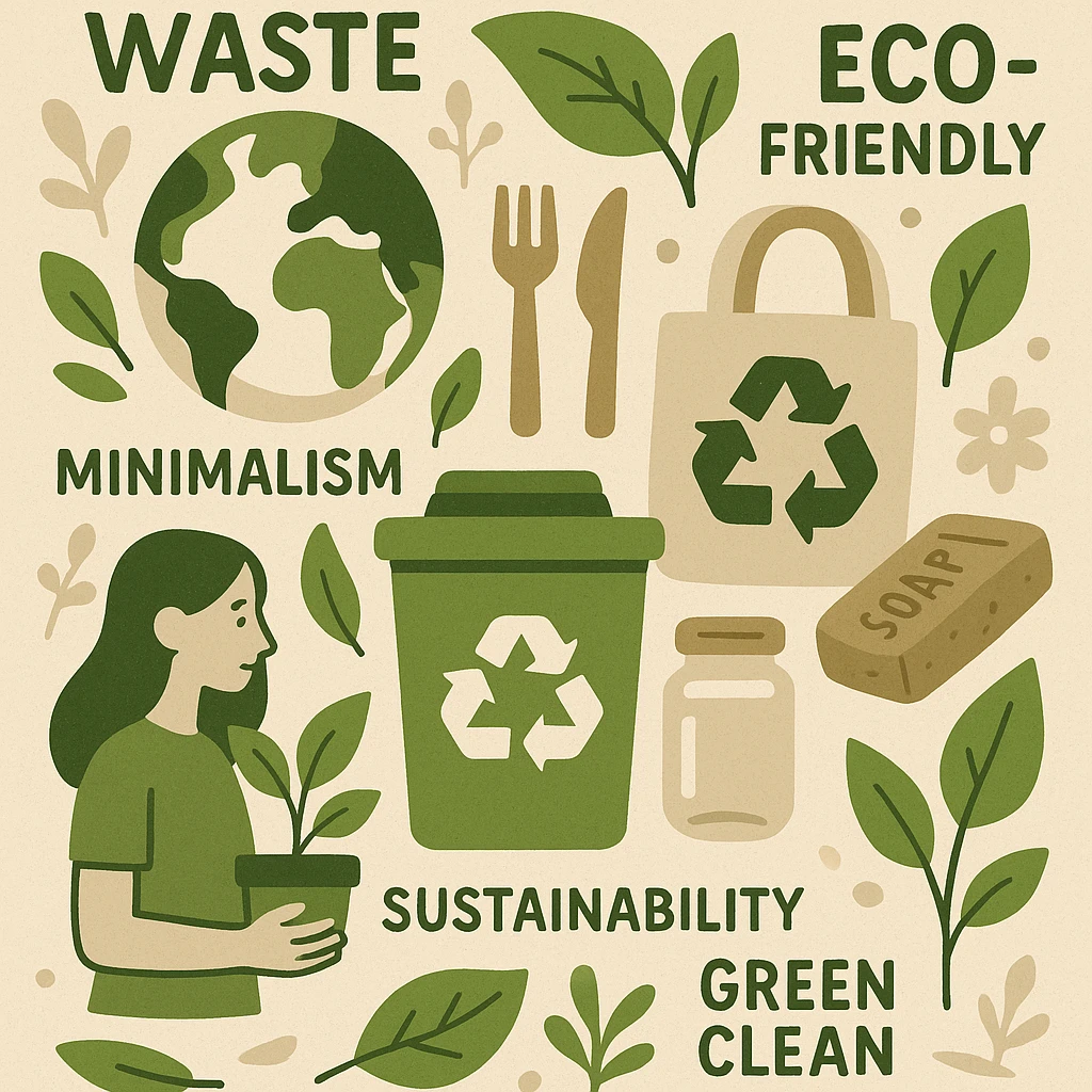 zero waste, eco-friendly, recycling, minimalism, sustainability, green and clean environment emoji