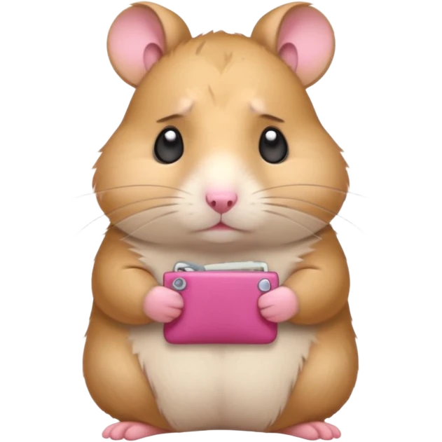 cartoon-style hamster melancholy expression poor with empty pockets emoji