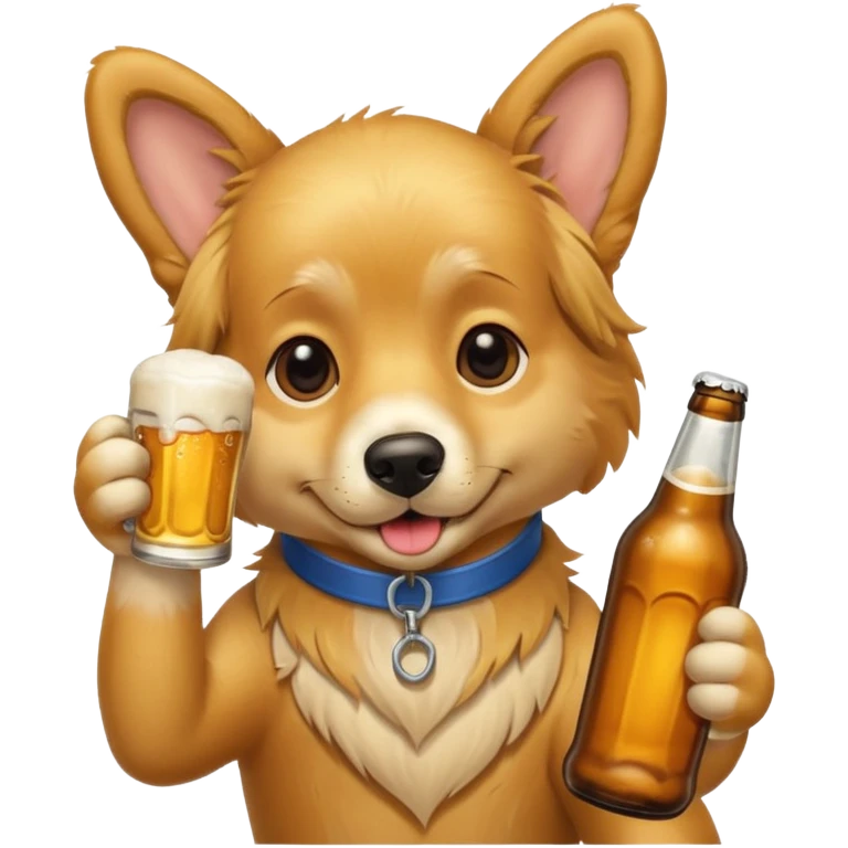 Dog with beer  emoji