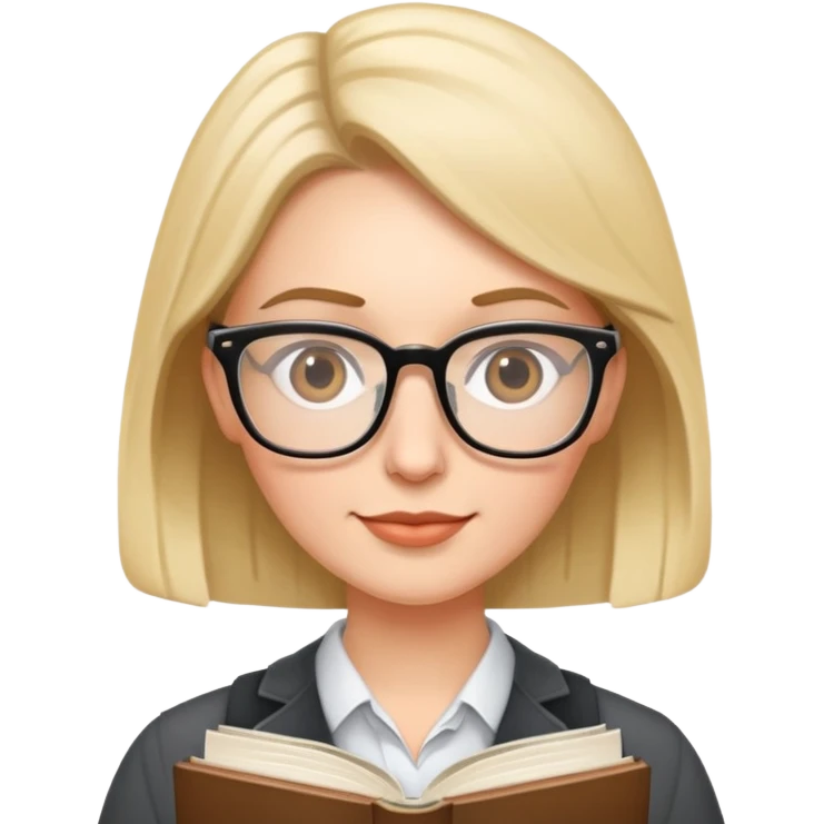 teacher with glasses and book emoji