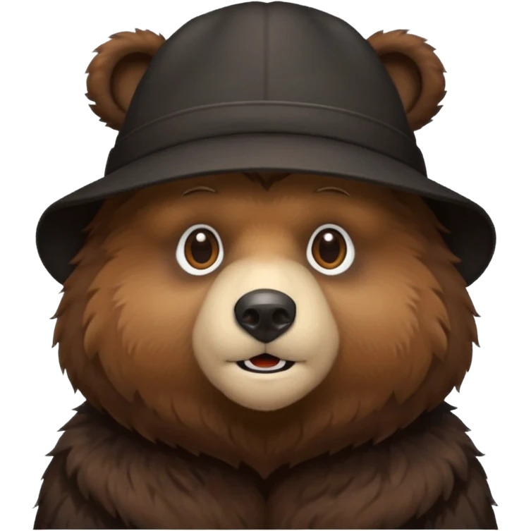 black bear with hat emoji