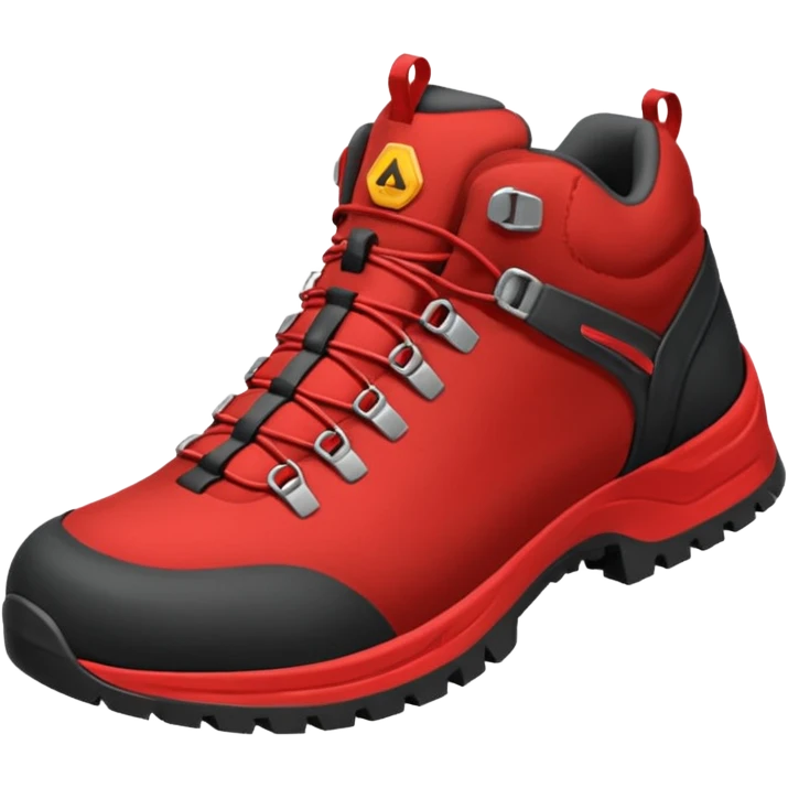 zapatilla de trekking con detalles en rojo emoji
