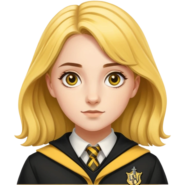 Charlotte Skeoch is hannah abbott in harry potter, wear hogwarts Hufflepuff uniform emoji