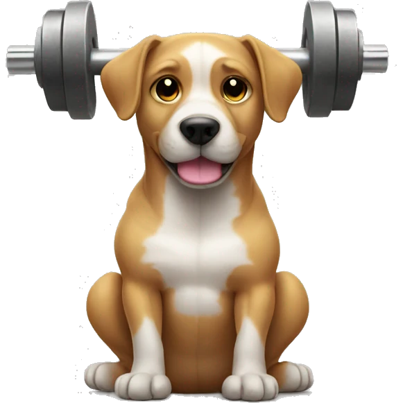 Dog doing weights  emoji
