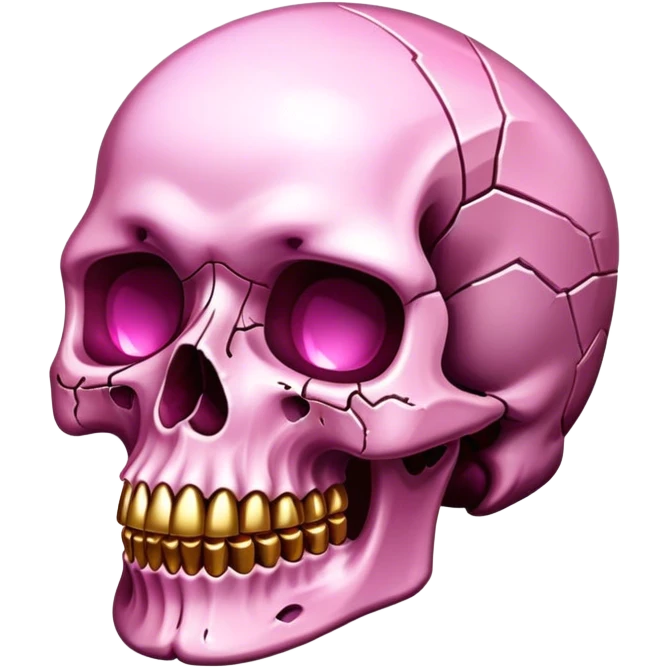gemstone skull crystal gold pink emoji