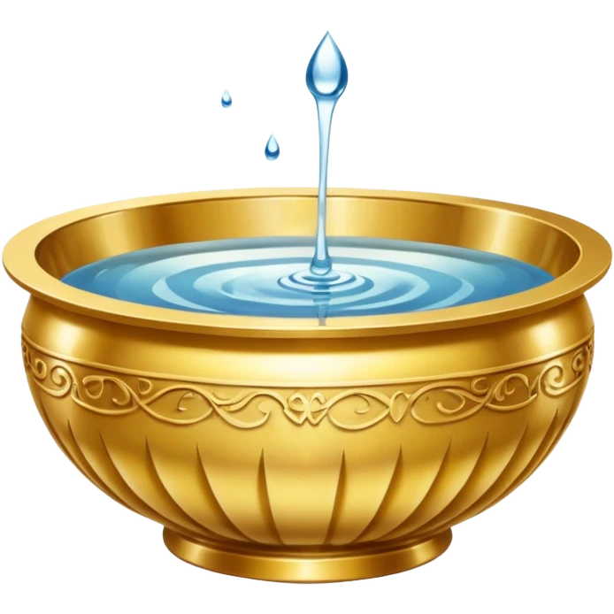 ornate gold bowl top view with water inside emoji