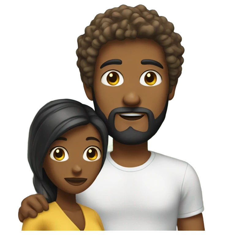 white man with brown beard and a black woman with blonde hair emoji