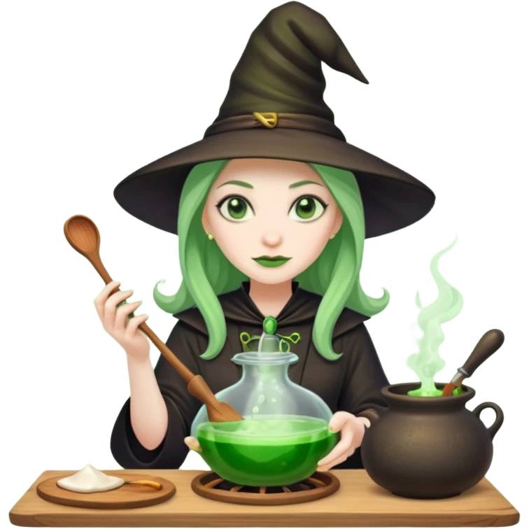 green witch cooking potion emoji