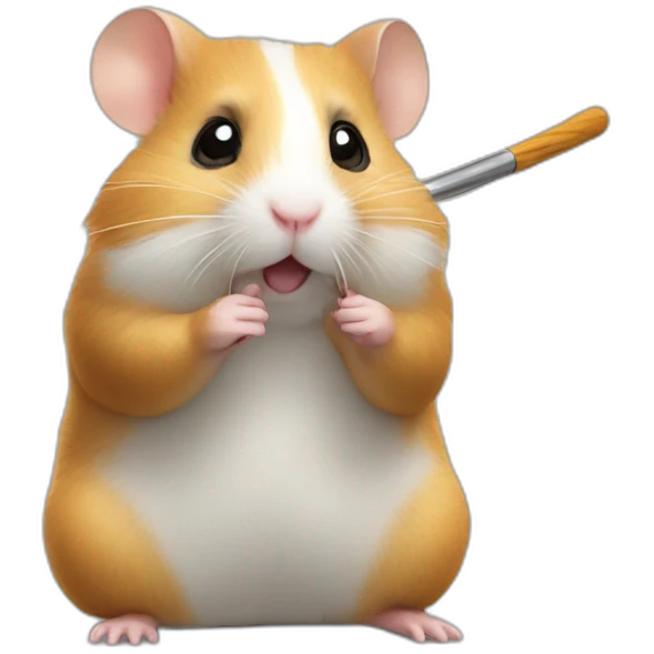 Hamster avec une canne d’aveugle emoji