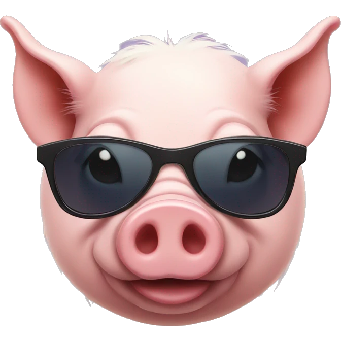 pig wearing sunglasses emoji