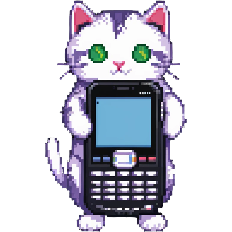 cat with nokia n73 phone emoji