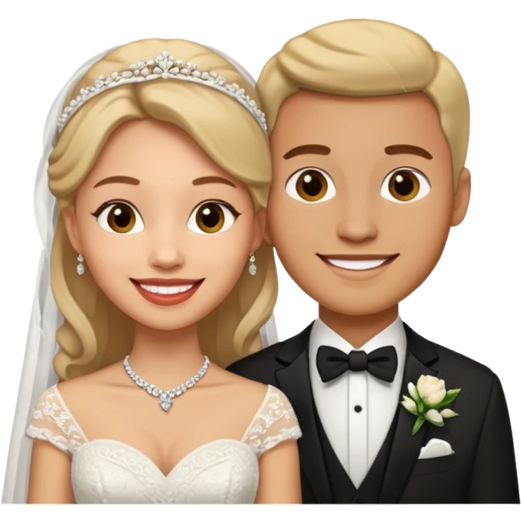 Свадьба девушки и мужчины. Они в свадебных нарядах  emoji