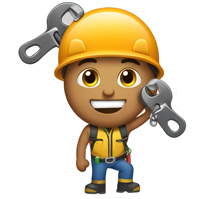 rock climber with a wrench in hand emoji