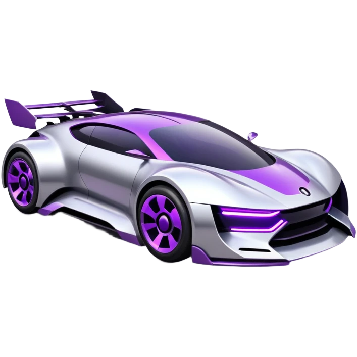 futuristic silver and black and purple cyberpunk car emoji