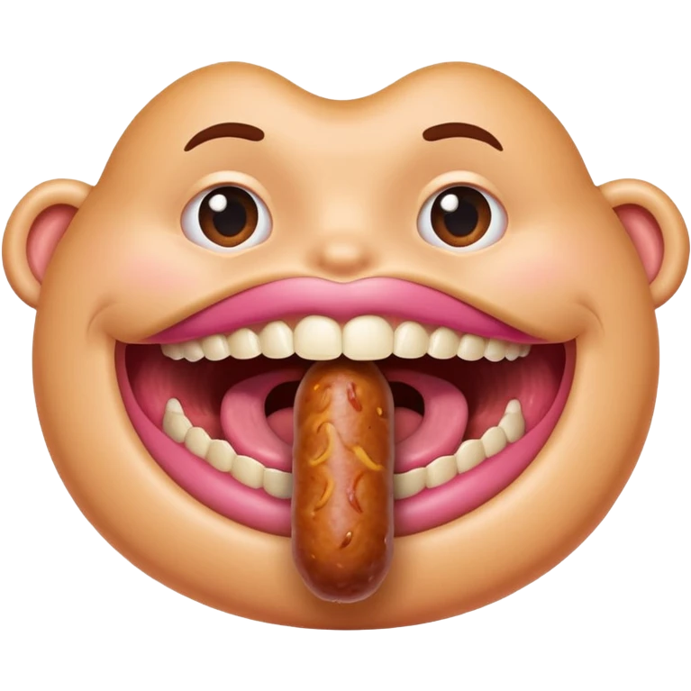 Mouth on sausage emoji