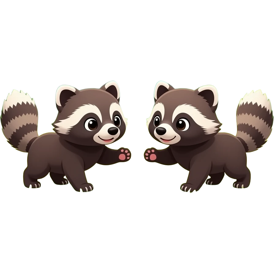 Tanuki Pups Playing emoji