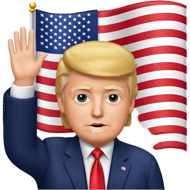 Trump waving American flag  emoji