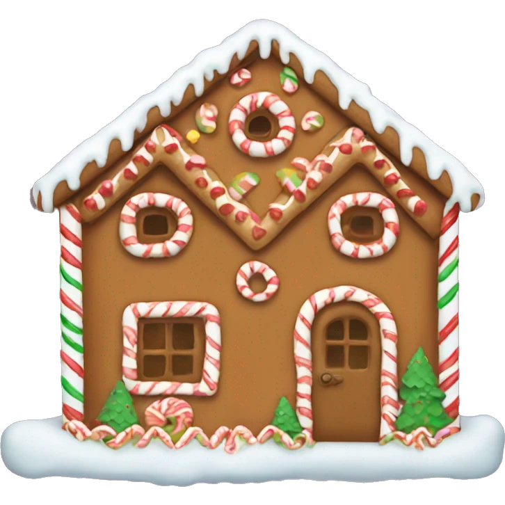 A gingerbread house emoji