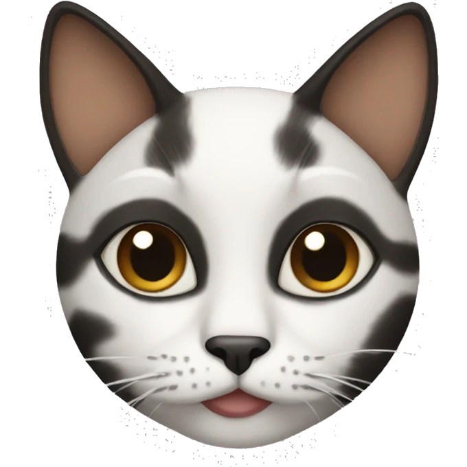 White brown black cat emoji