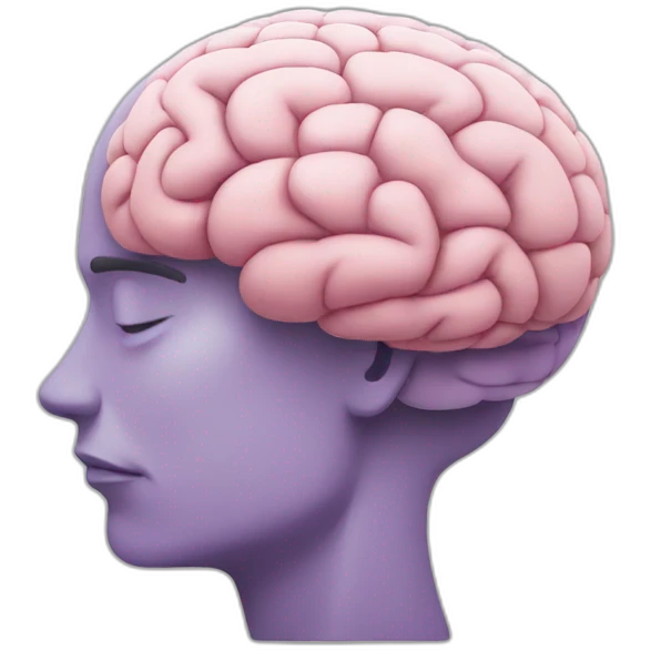 Thinking brain emoji