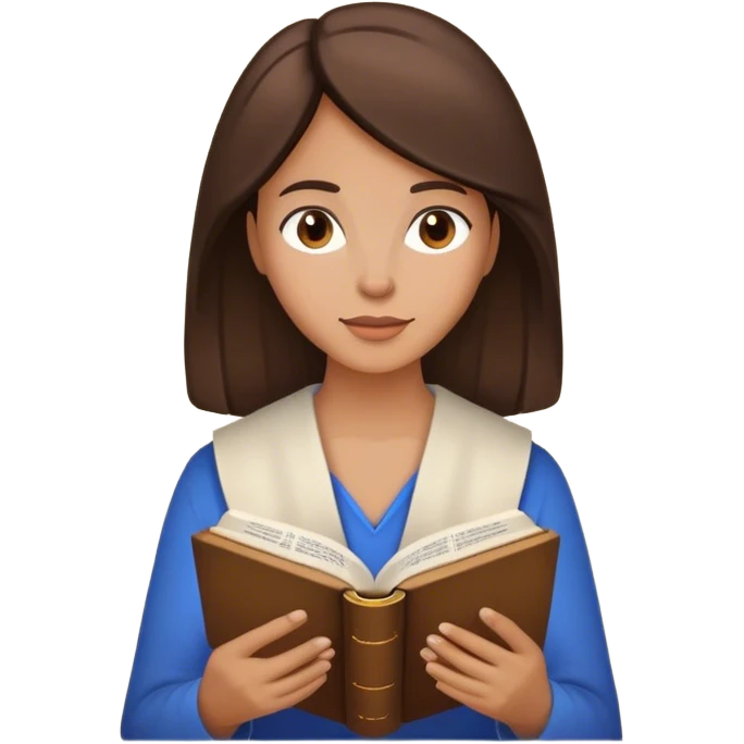 Brunette woman reading Bible  emoji