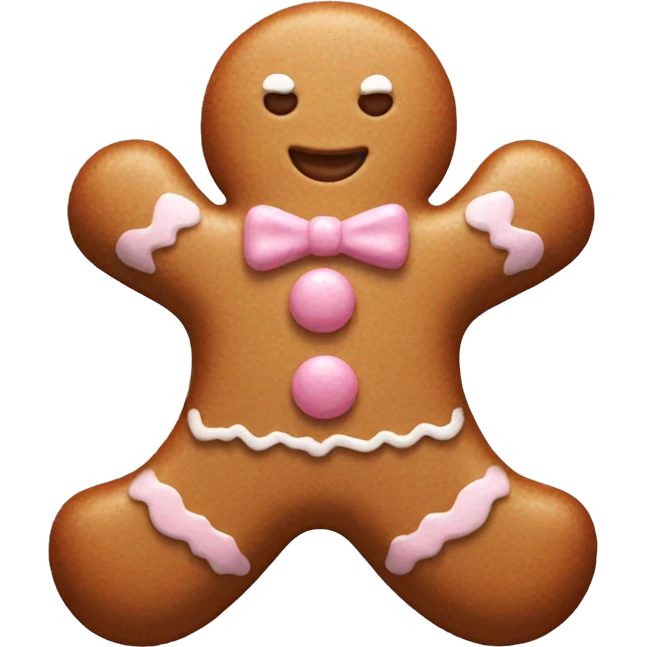Gingerbread man with white and light pink details emoji