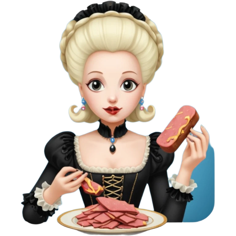 marie antoinette goth vampire eating spam meat emoji