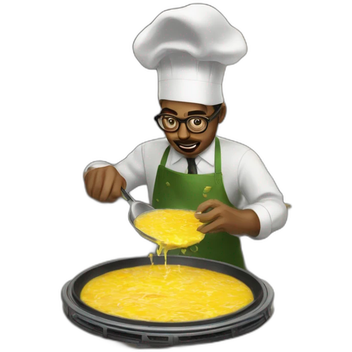 Eldritch horror cooking an omelette emoji