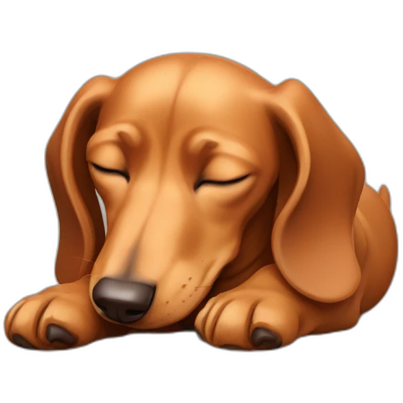 sleeping fawn colored dachshund emoji