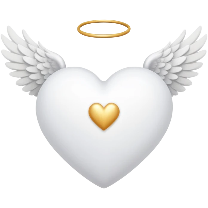 white heart with angel wings emoji