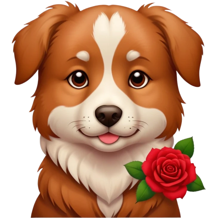 Dog and rose emoji