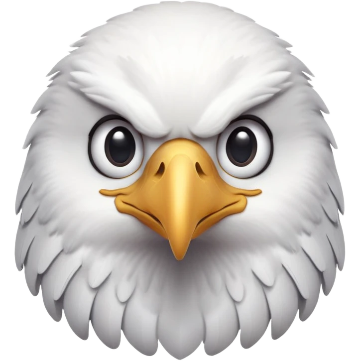 cinematic-cute-american-eagle-portrait-emoji,-head-tilted-playfully-and-inquisitively,-featuring-a-streamlined-form-with-a-subtle-blend-of-dark-and-white-plumage-and-round,-sparkling-eyes-full-of-spirited-charm,-simplified-yet-irresistible emoji