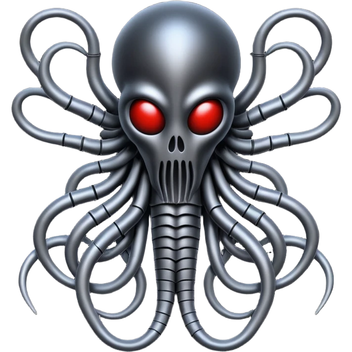 dark intertwined black wires forming a Giger-inspired creature, surreal emoji