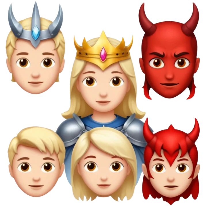 😇⚔️👣👿 representa los siguientes emojis en 1 solo emoji