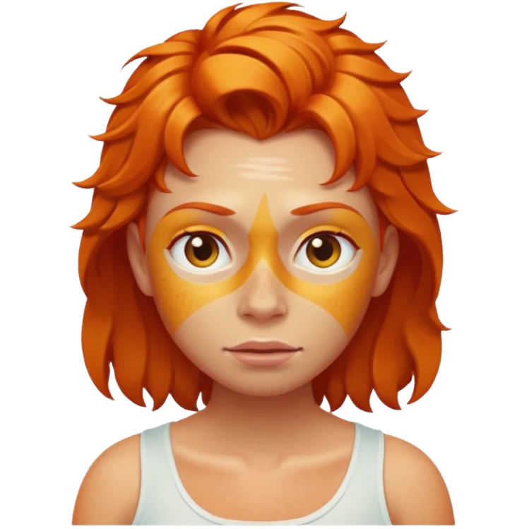 ginger with sunburn emoji