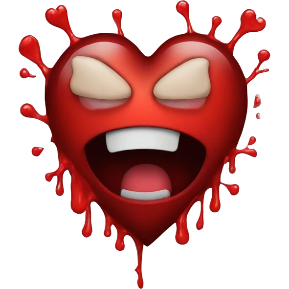 blood vile in the shape of heart emoji