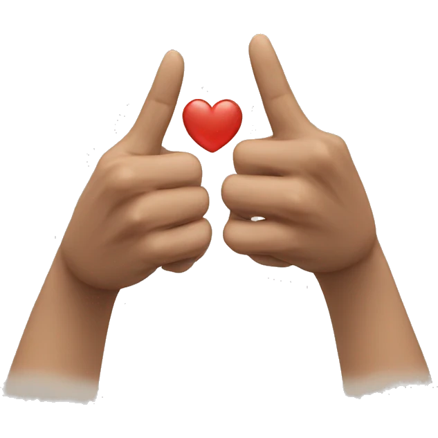 two hands making a heart with the index and middle finger emoji