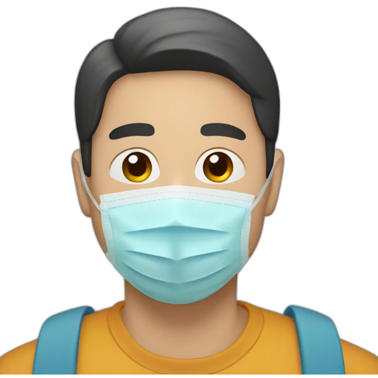 Asian Man with N95 Mask emoji