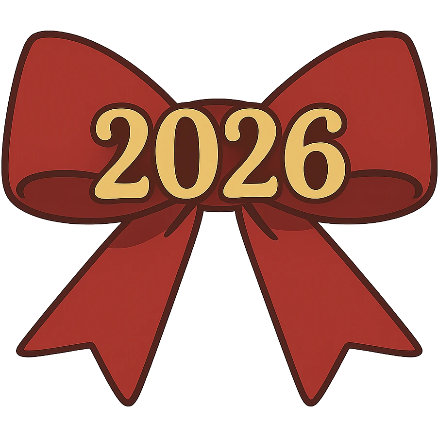 new year 2026 bow ,remove background emoji
