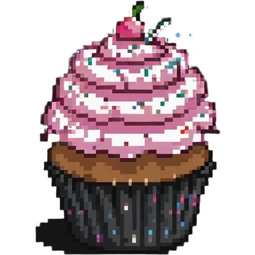 cupcake with pink icing and sprinkles emoji