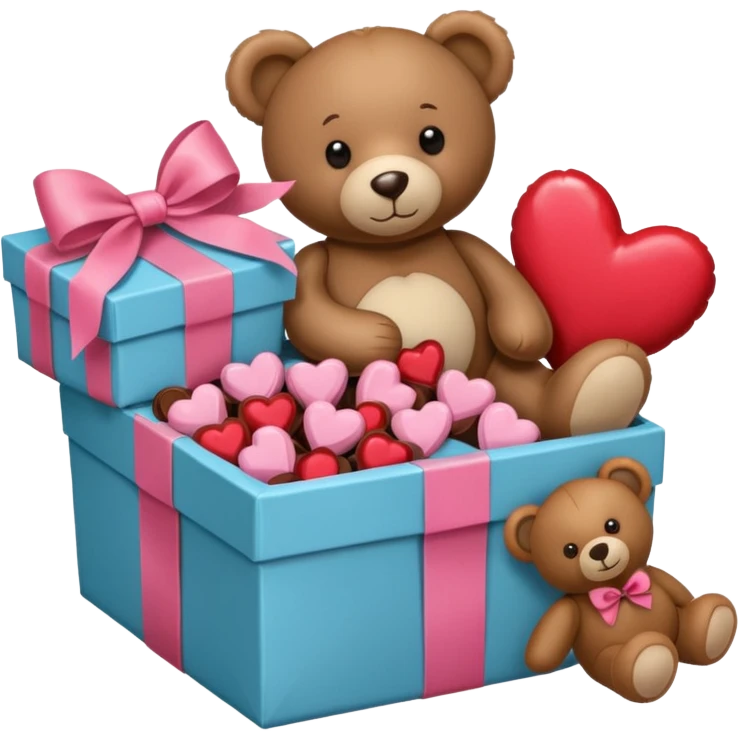 Gift hamper with love emoji