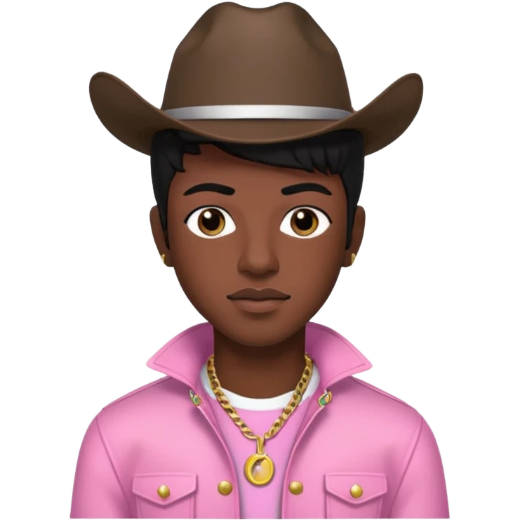Lil Nas X black hair, pink outfit emoji