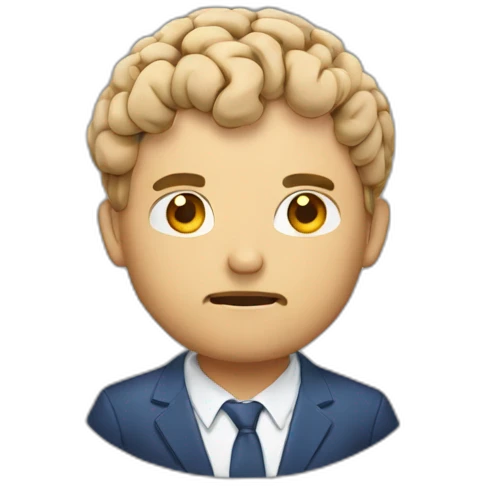 a coach with a brain in his hands emoji