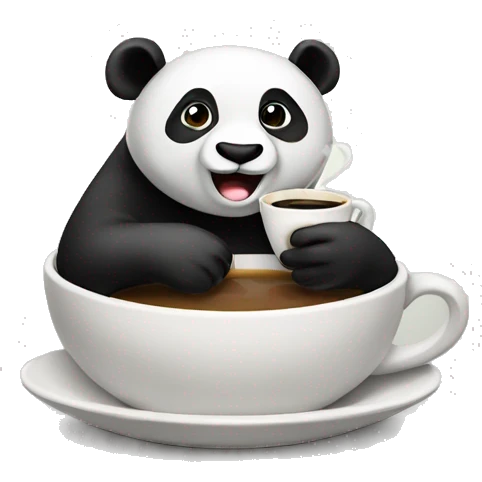 Panda drinking coffee emoji