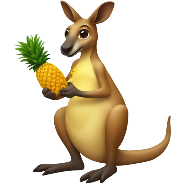 Kangaroo eating a pineapple  emoji
