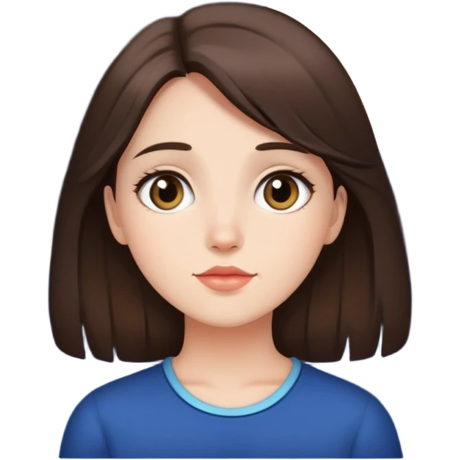Brunette girl watching the moon emoji